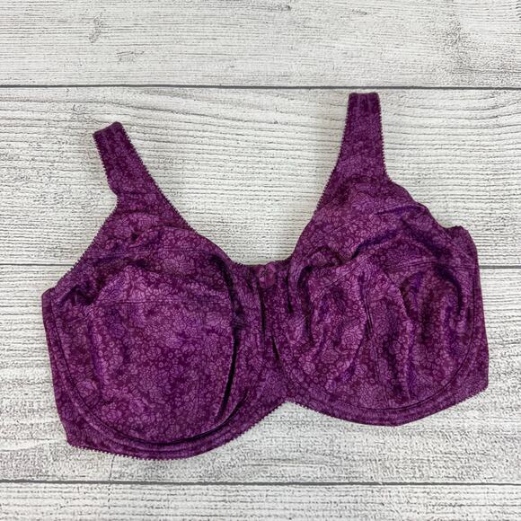 Cabernet Plus Size Purple Floral Underwire Bra Size 38H - Picture 1 of 10